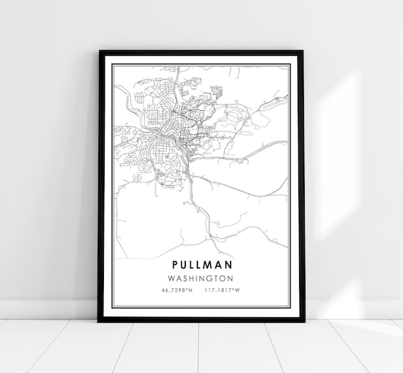 Pullman Map Print Poster, Washington City