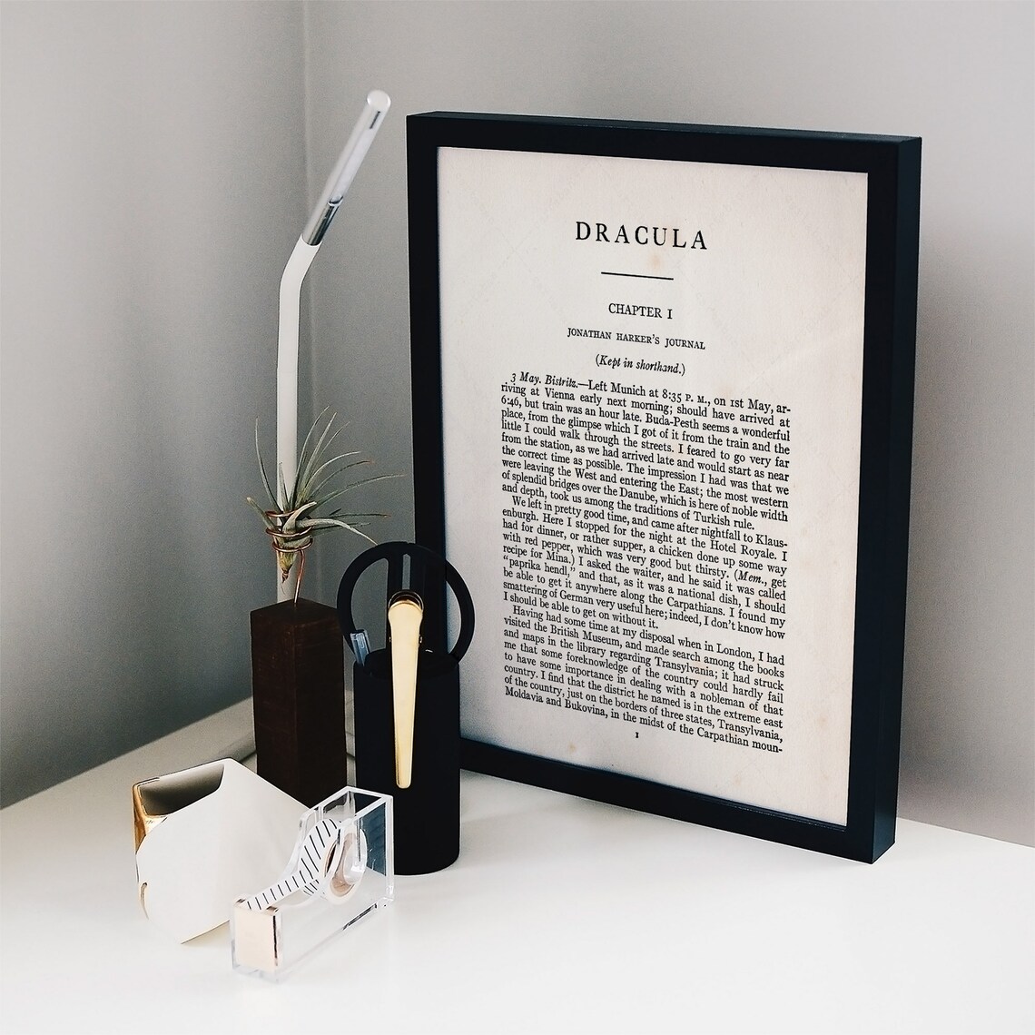 Dracula by Bram Stoker Chapter 1 First Page Jonathan Harker Print Poster - Image 2
