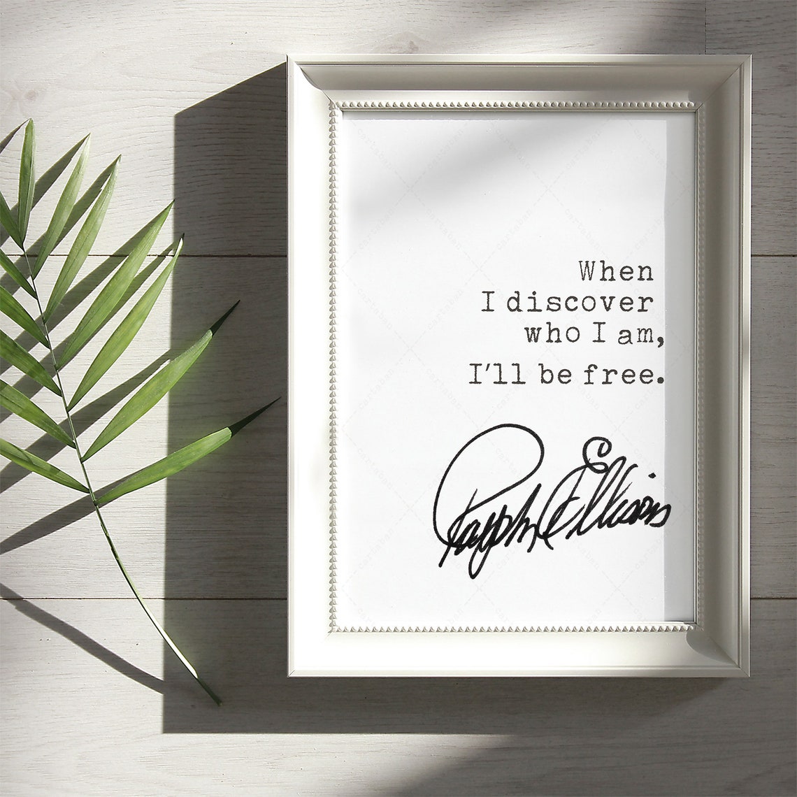 Ralph Ellison When I Discover Who I Am I'll Be Free Quote Print Poster - Image 2