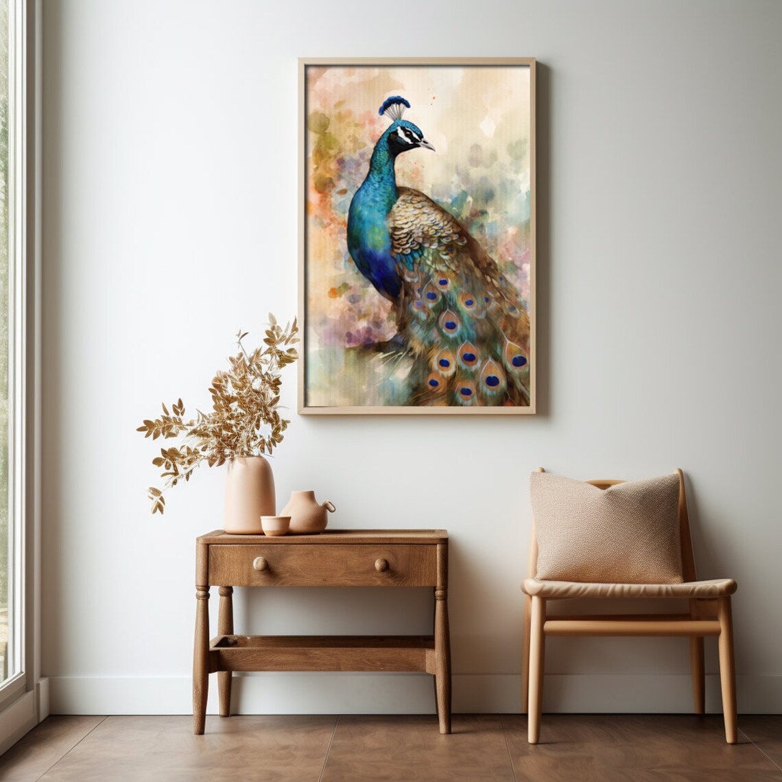 Peacock Watercolor Art Print, Country Kitchen Decor - Image 4