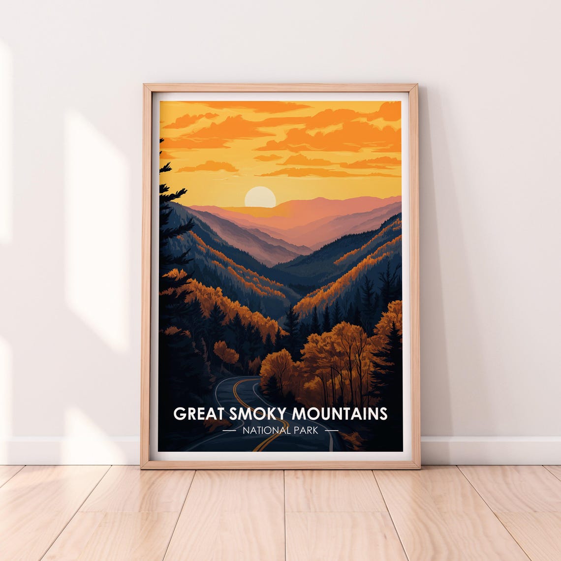 Great Smoky Mountains National Park Sunset Ridge Travel Poster