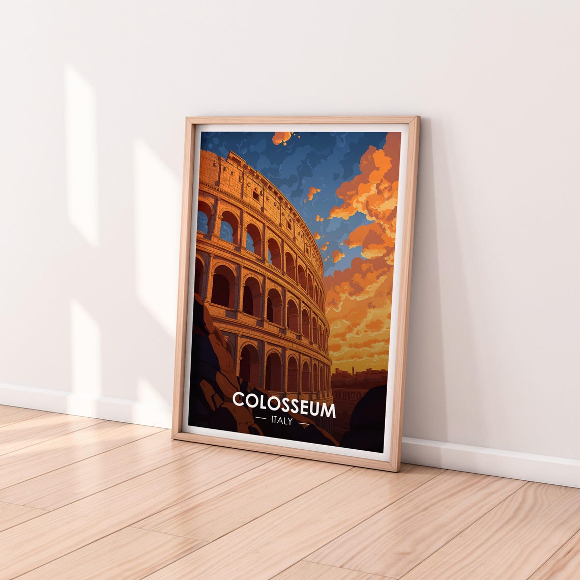 Colosseum Rome Italy Sunset Ancient Ruins Vintage Travel Poster - Image 2