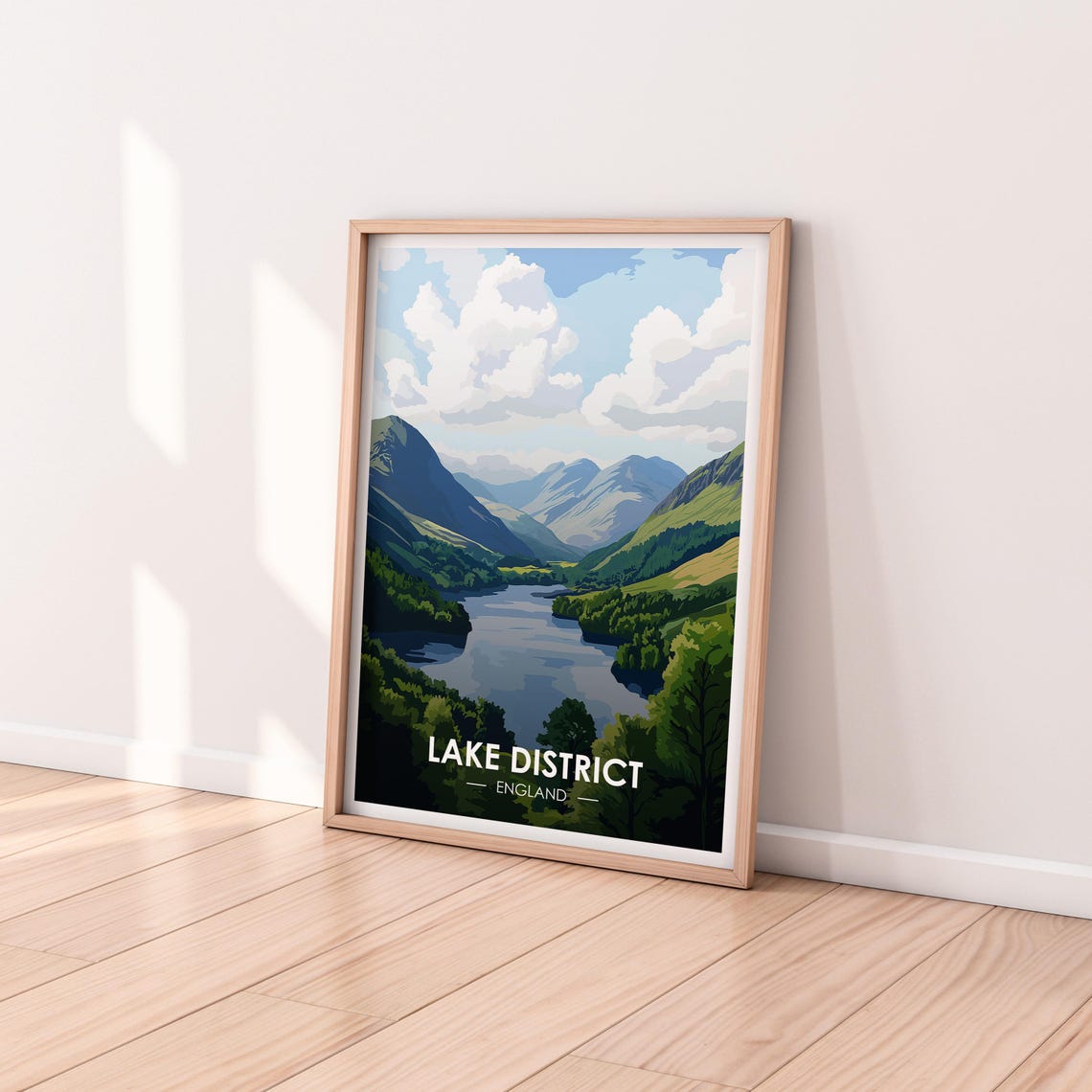 Lake District England Mountain Lake Valley Vintage Travel Poster - Image 2