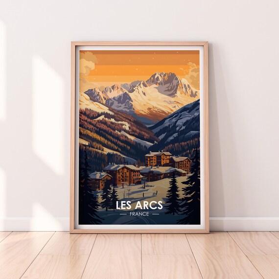 Les Arcs France Ski Resort Snow Peaks Sunset Alpine Glow Poster