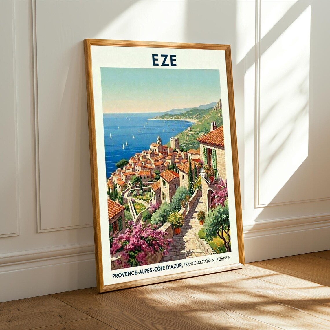 Eze France Provence Alpes Cote d Azur Vintage Travel Art Poster