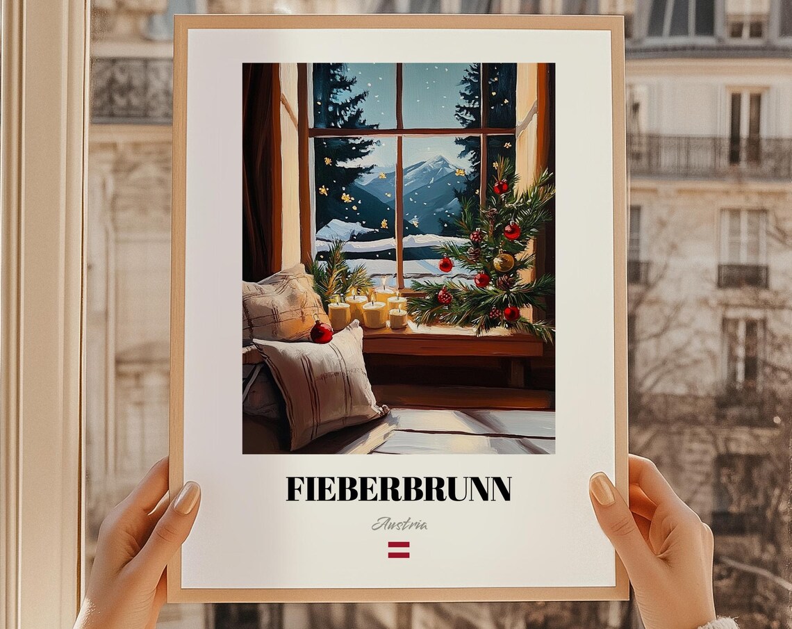 Fieberbrunn Austria Ski Resort Wall Art Print Poster Christmas Gift