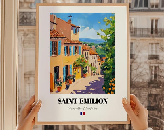 Saintemilion Nouvelleaquitaine France Wall Art Oil Painting Reproduction Print Friend Gift Bedroom Decor
