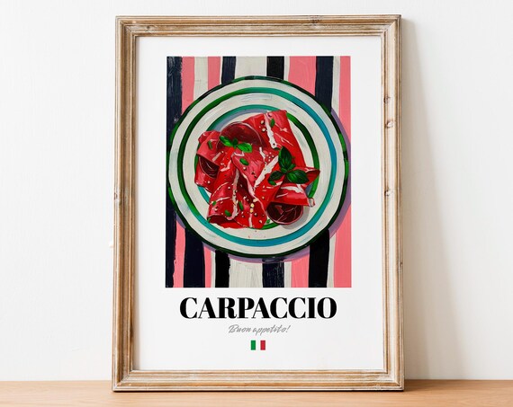 Italian Carpaccio Poster Modern Foodie Wall Art For Restaurants And Cafs