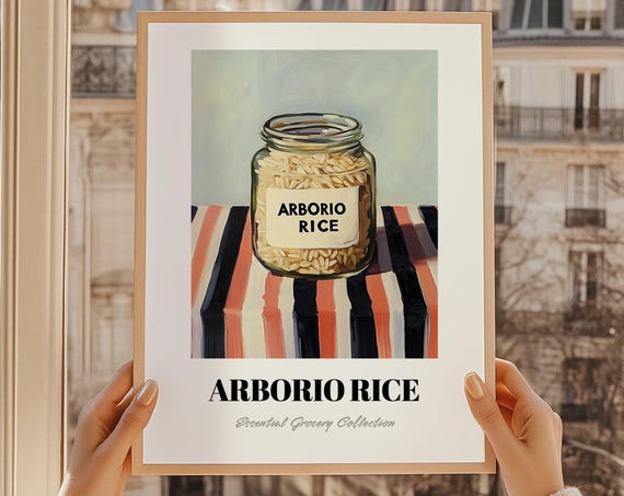 Arborio Rice Grocery Wall Art Pantry Decor Print Chef Gift Restaurant Kitchen