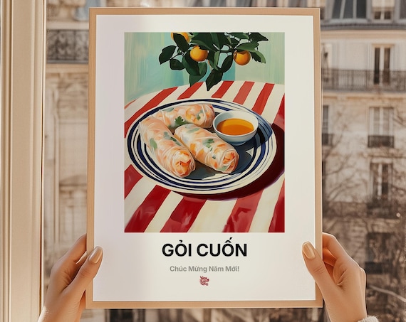 Goi Cuon Vietnamese Spring Rolls Lunar New Year Food Art Poster