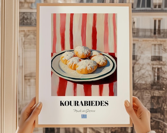 Kourabiedes Greek Print Cuisine Art Oil Painting Wall Kitchen Poster