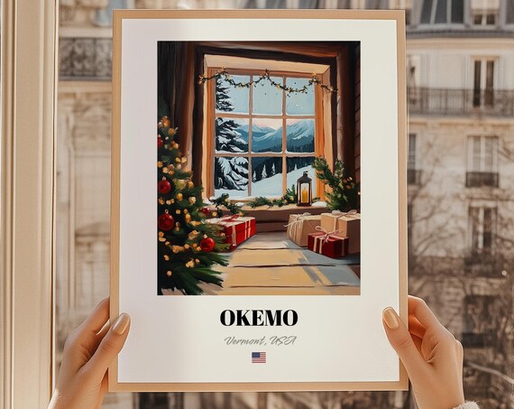 Okemo Vermont Usa Ski Resort Wall Art Print Poster Christmas Gift