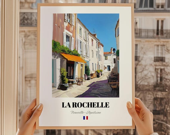 La Rochelle Nouvelleaquitaine France Wall Art Print Of An Oil Painting Reproduction Friend Gift Dorm Decor