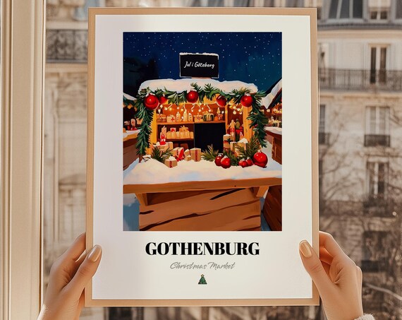 Gothenburg Gteborg Sweden Christmas Market Wall Dcor Print Poster Julklapp Jul I