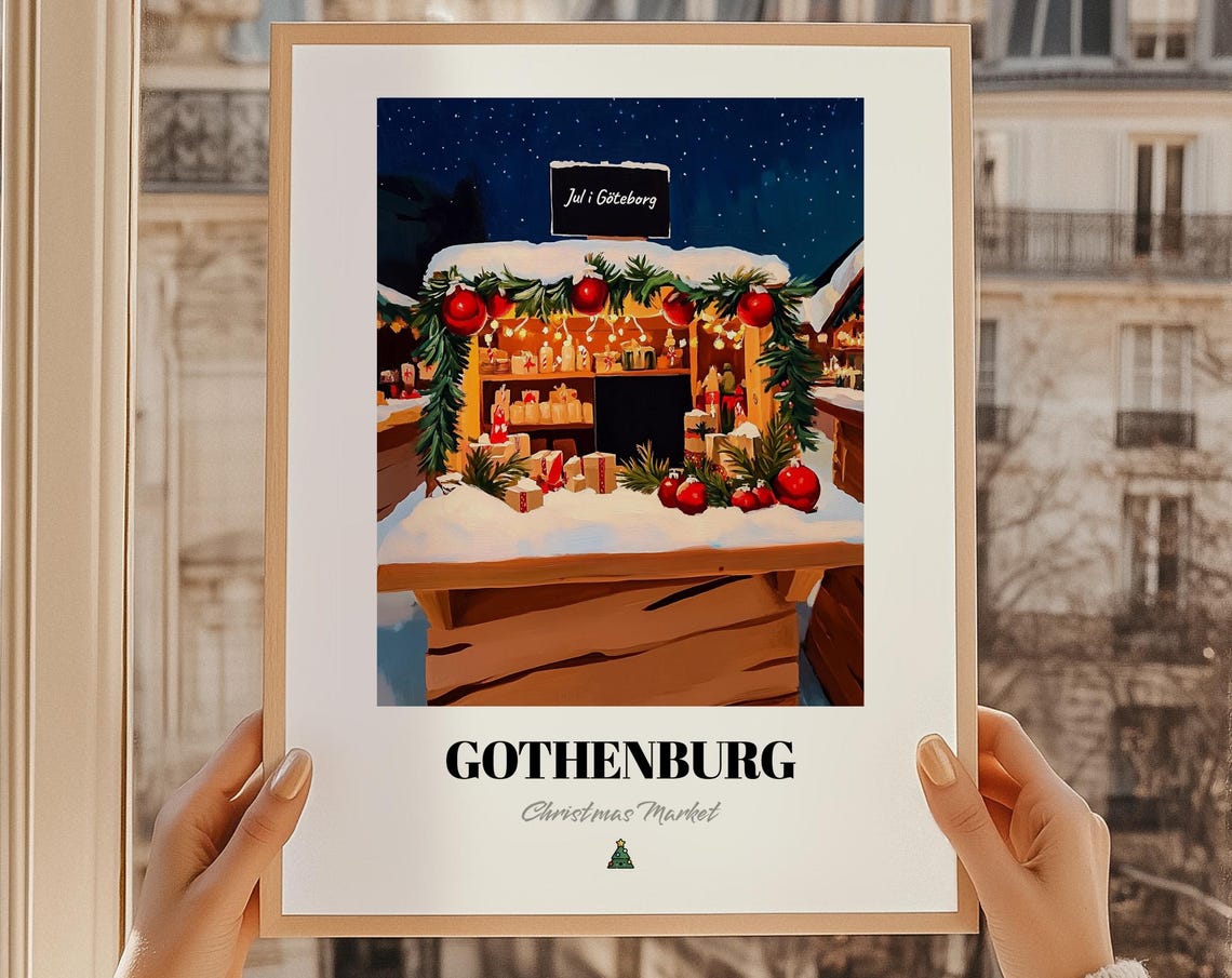Gothenburg Gteborg Sweden Christmas Market Wall Dcor Print Poster Julklapp Jul I