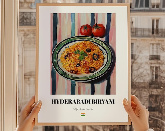 Hyderabadi Biryani Made in India Painted Indian Rice Dish Poster