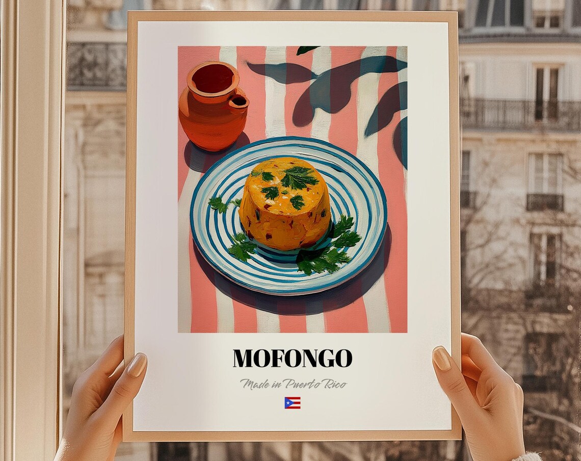 Mofongo Puerto Rican Cuisine Art Print, Cafe Decor