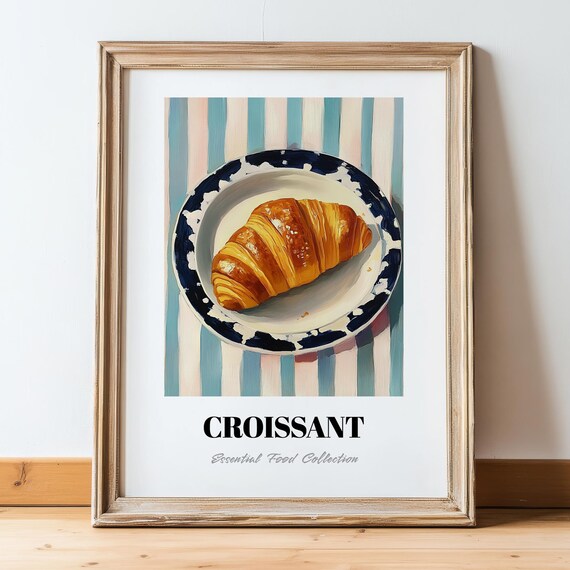 Croissant French Pastry Painting Print, Dining Room