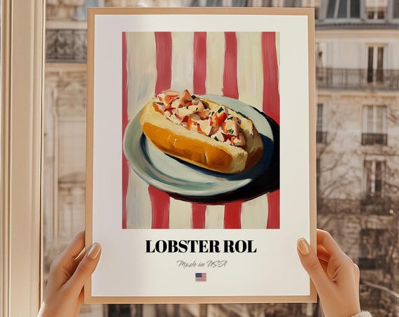 Lobster Rol Roll Cuisine Caf Dcor Wall Art Friend Gift