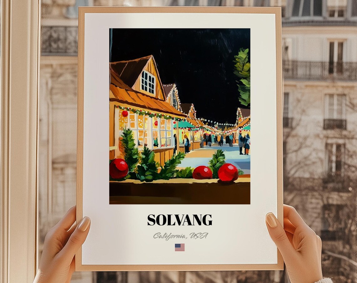 Solvang Usa Christmas Town Wall Dcor Print Poster Gift Art