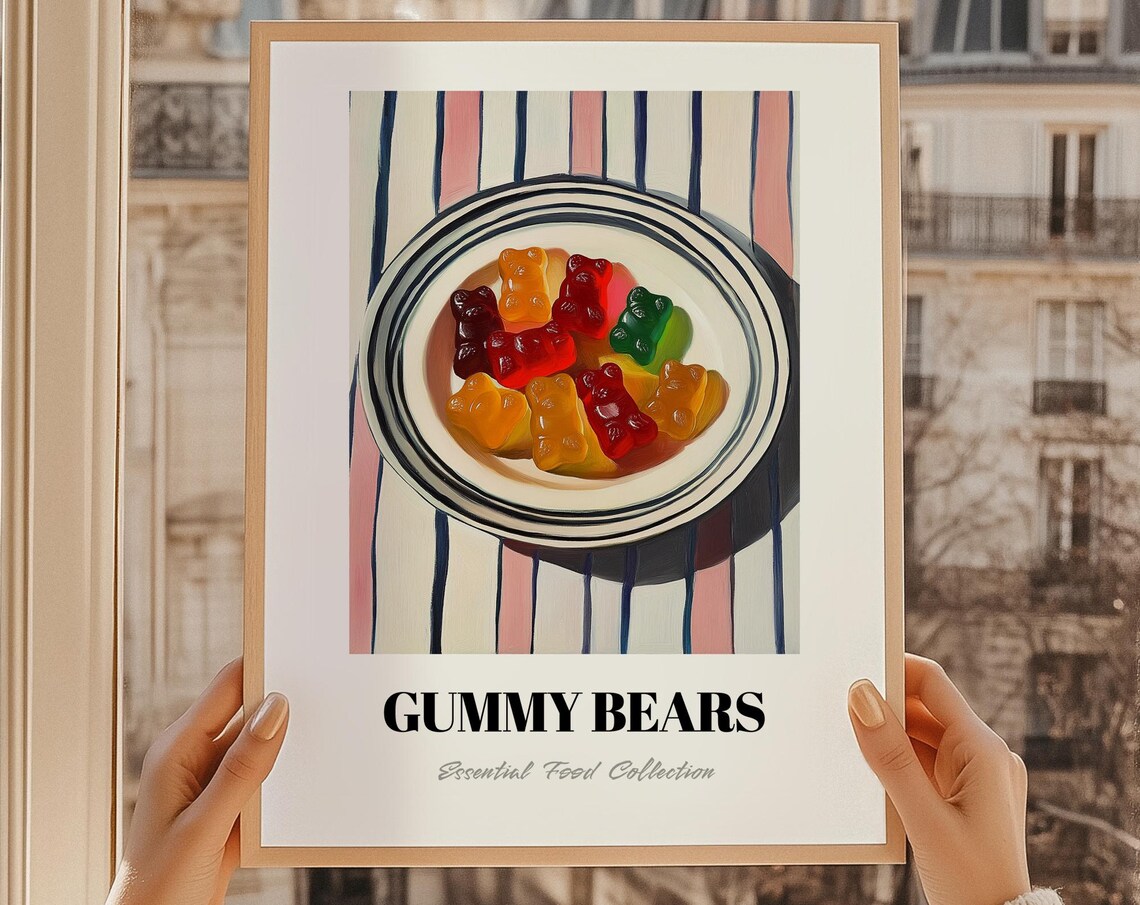 Gummy Bears Essential Food Collection Poster Retro Candy Kitchen Fun Artwork