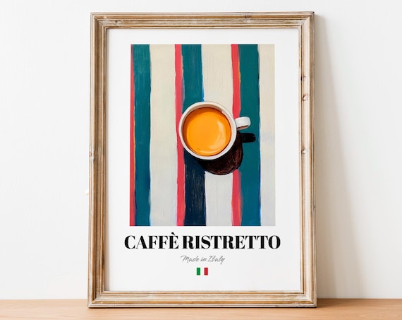 Caffe Ristretto Made in Italy Espresso Cup Coffee Bar Decor Poster