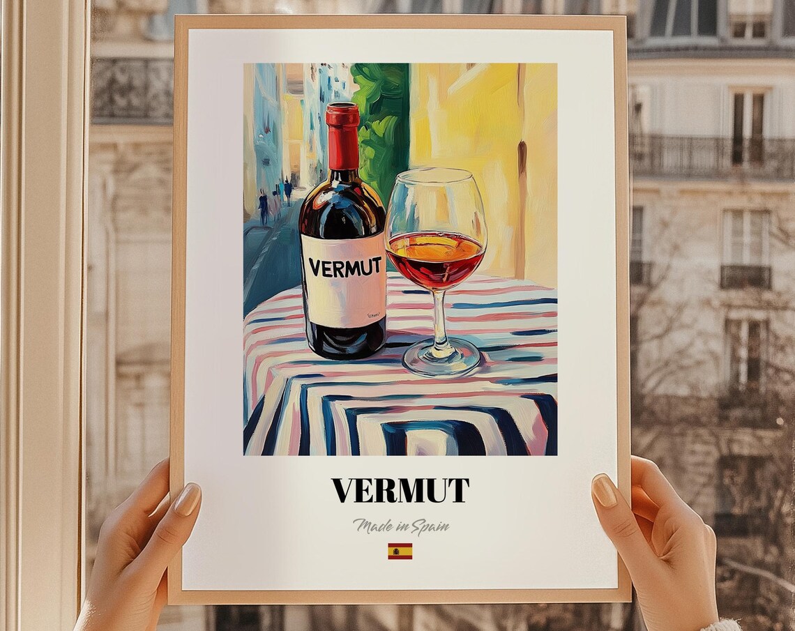 Vermut Dessert Wine Poster, Spanish Bar Decor