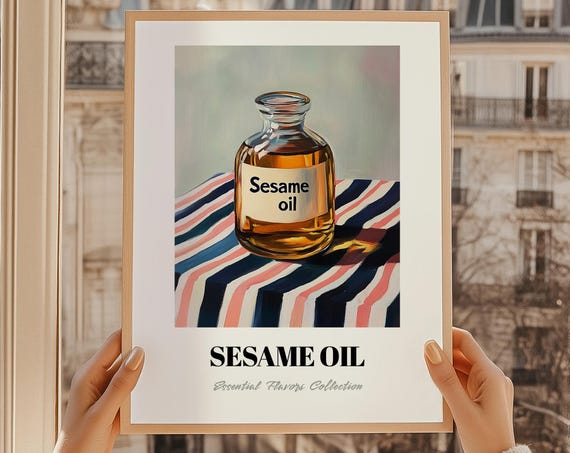 Sesame Oil Grocery Print Diy Pantry Chef Gift Restaurant Wall Decor Kitchen Art