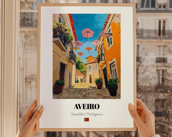 Aveiro Repblica Portuguesa Portugal Wall Decor Print Of An Oil Painting Reproduction Friend Gift Entryway