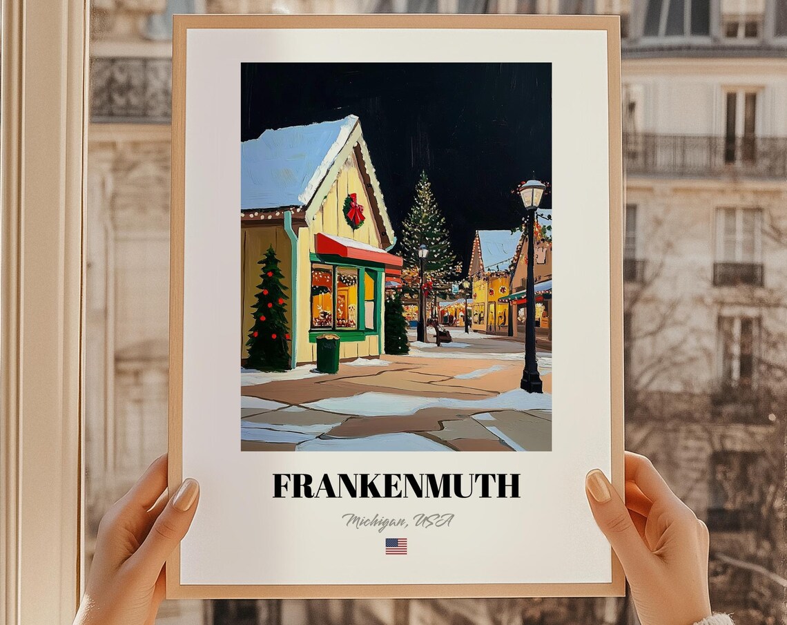 Frankenmuth Michigan Usa Christmas Town Wall Art Print Poster Gift