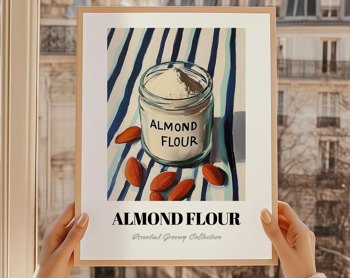Almond Flour Dough Poster Bakery Print Chef Gift Restaurant Wall Decor Kitchen Art