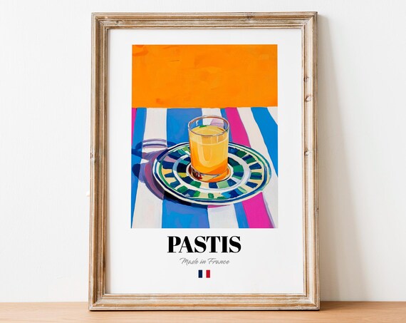 Pastis Made in France Aperitif Glass Colorful French Kitchen Poster