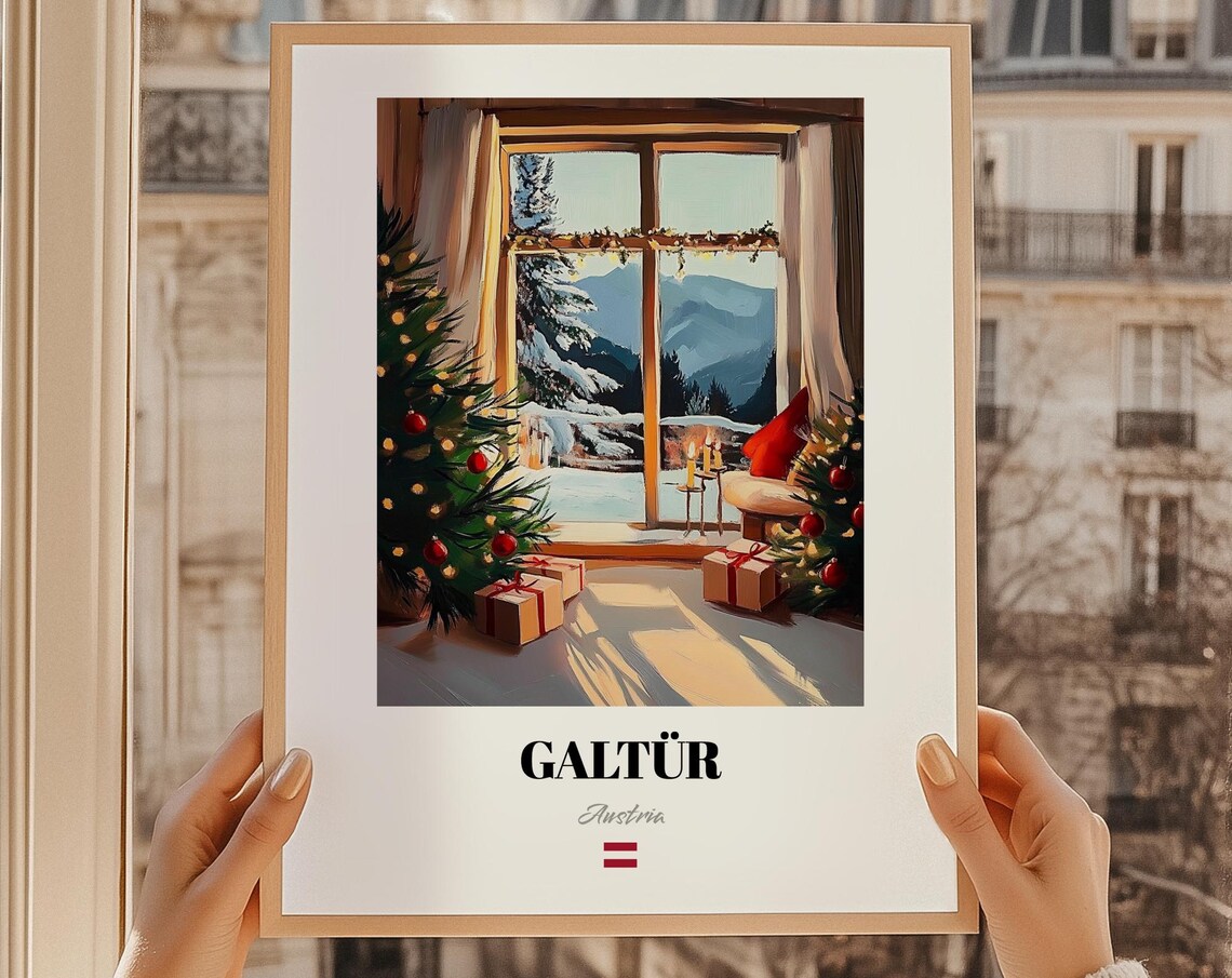 Galtr Austria Ski Resort Wall Art Print Poster Christmas Gift