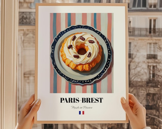Paris-Brest French Pastry Menu Design Poster