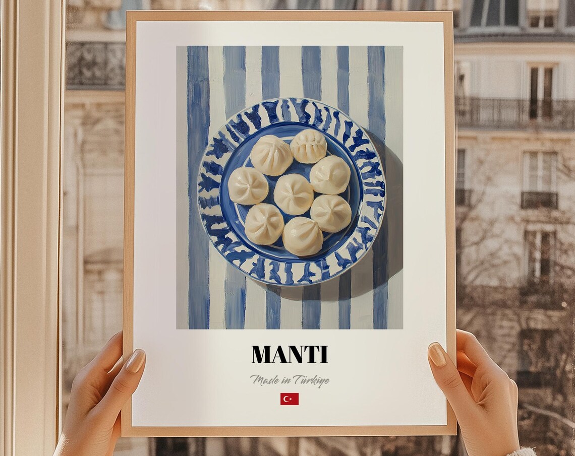 Mant Print Turkish Kitchen Pasta Painting Cuisine Poster