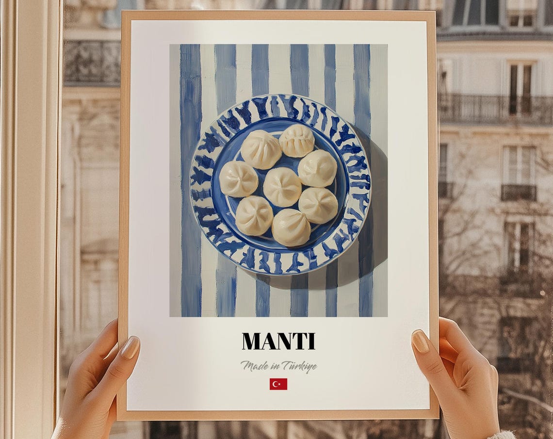 Manti Dumplings Made in Turkiye Turkish Cuisine Painting Poster