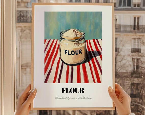 Flour Dough Painting Bakery Labels Print Chef Gift Restaurant Wall Decor Kitchen Art