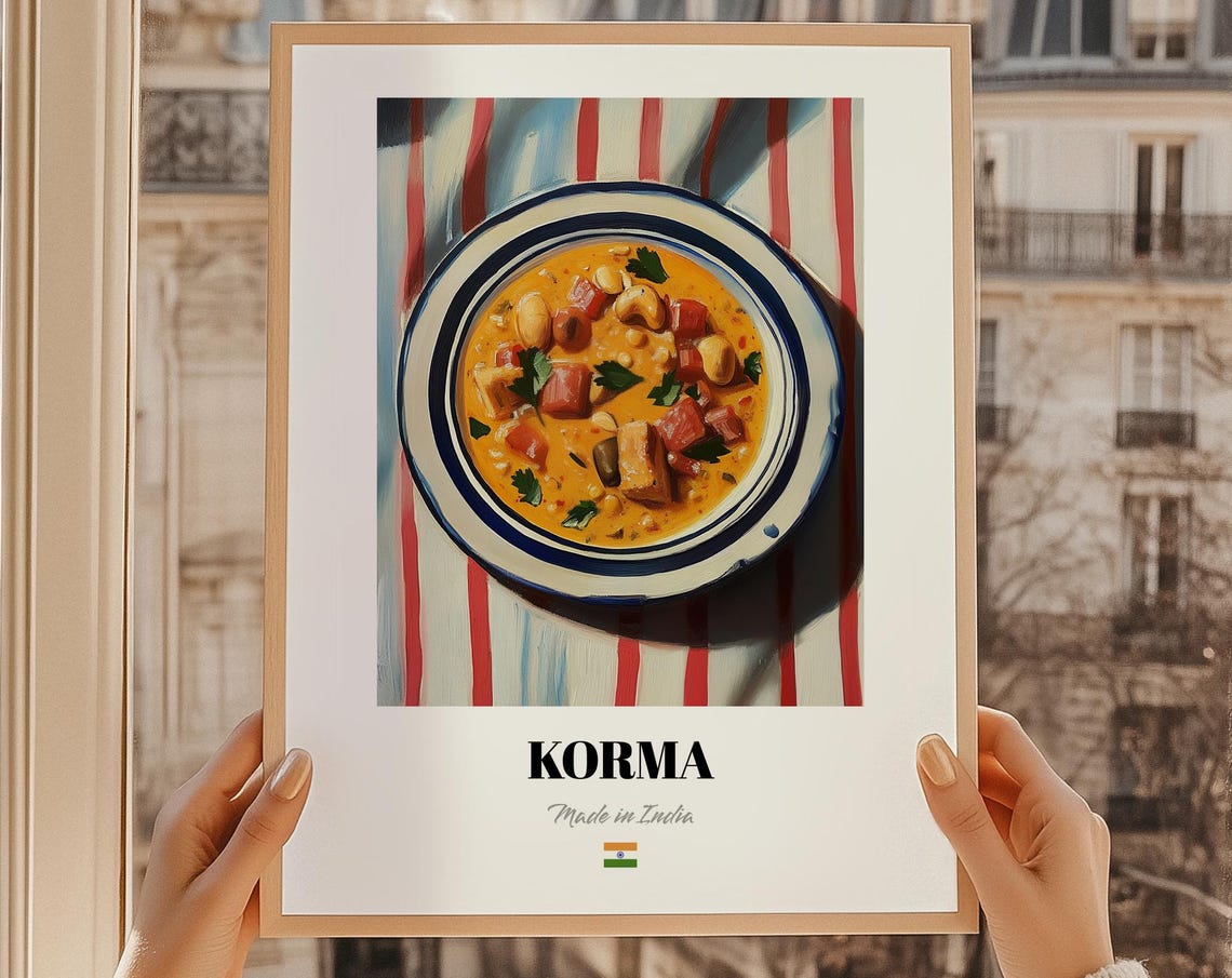 Korma Creamy Curry Made in India Painted Indian Cuisine Poster