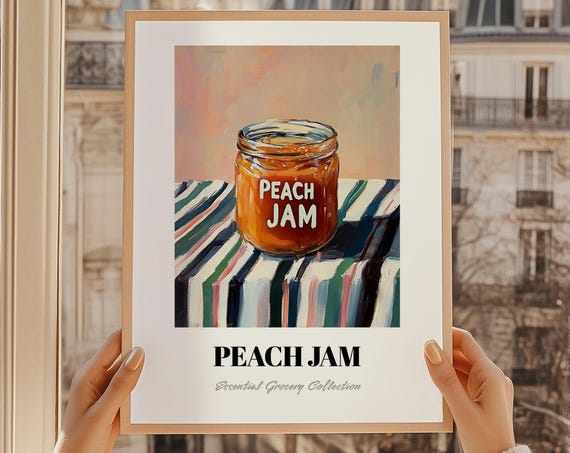 Peach Jam Print Diy Pantry Chef Gift Restaurant Wall Decor Kitchen Art