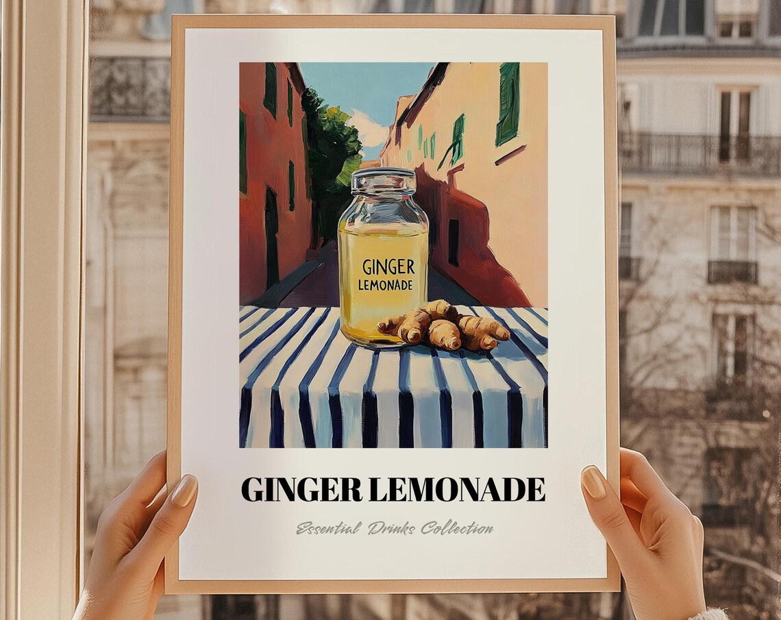 Ginger Lemonade Poster Print, Kitchen Wall Decor