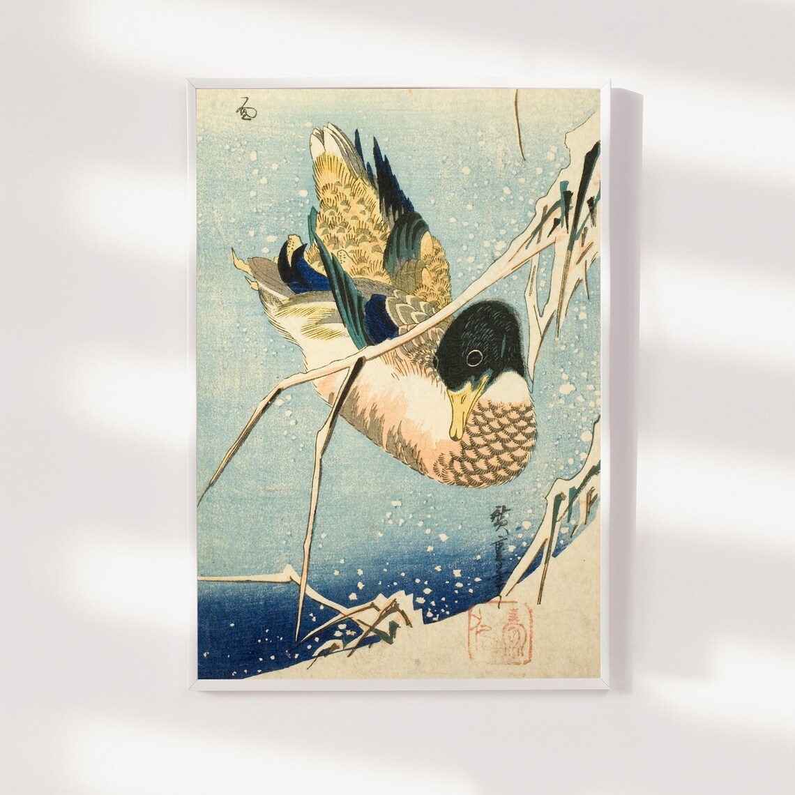 Hiroshige Wild Duck Woodblock Close Up Bird Detail Japanese Art Print - Image 3