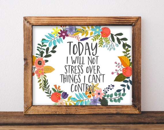 Today I Will Not Stress Over Things I Cant Control