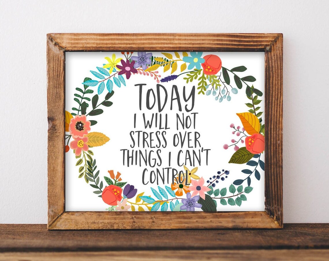 Today I Will Not Stress Over Things I Cant Control