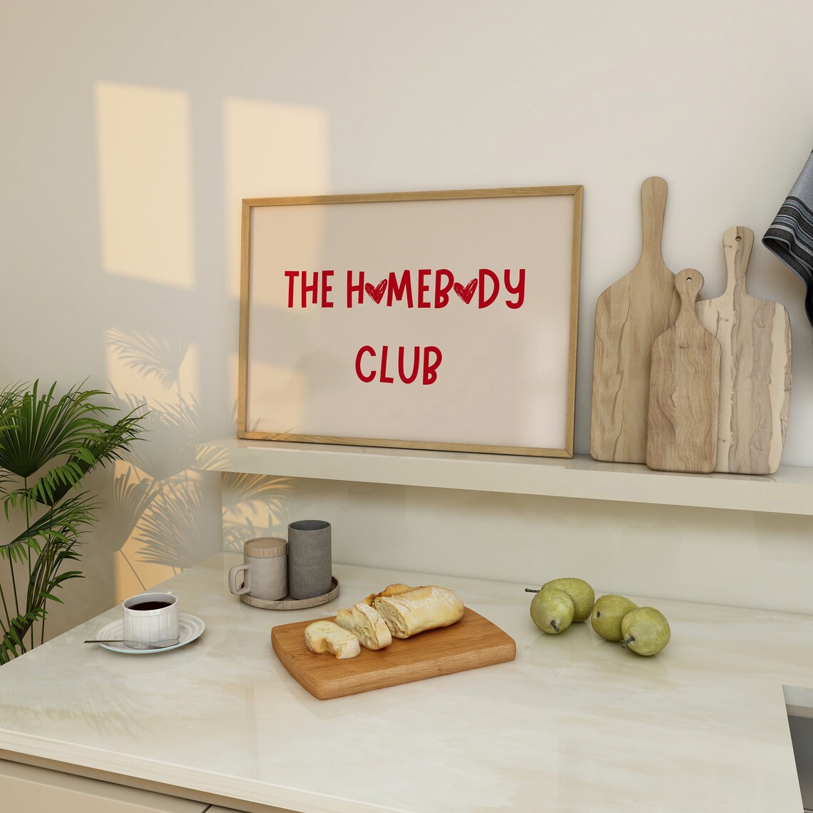 The Homebody Club Red Heart Typography Cozy Homebody Wall Poster - Image 2