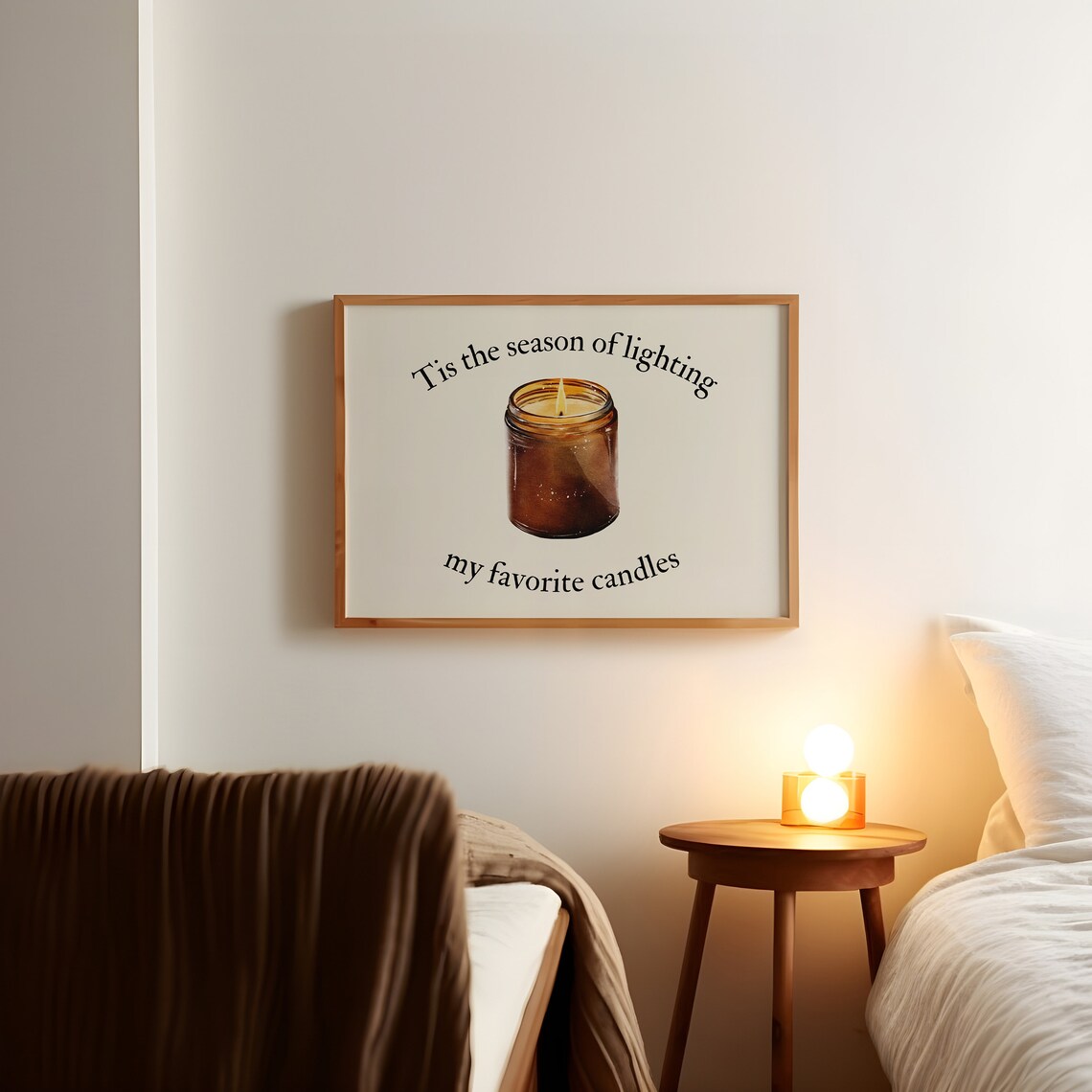 Tis the Season of Lighting My Favorite Candles Cozy Amber Poster - Image 5