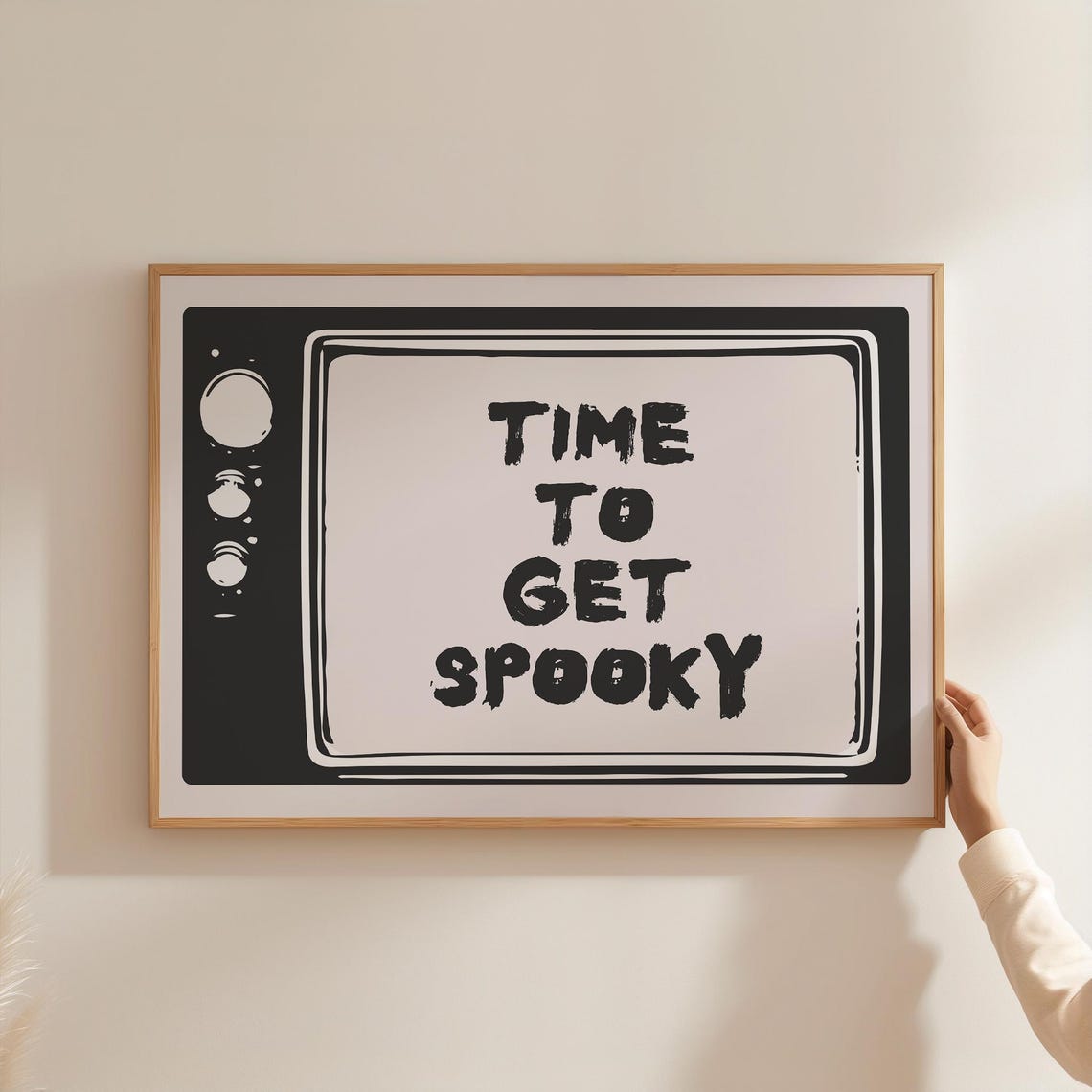 Time To Get Spooky Retro Television Flat Graphic Design Poster - Image 5
