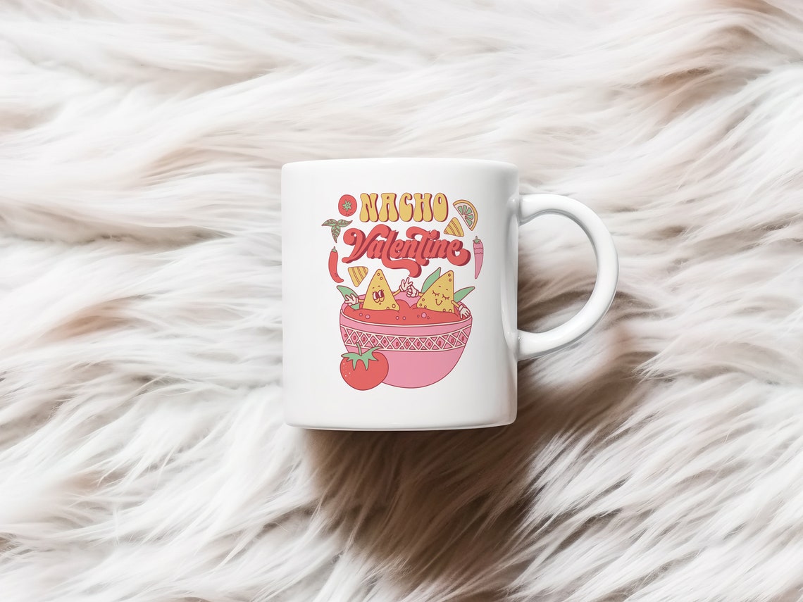 Retro Nacho Valentine Tortilla Chip Salsa Bowl Funny Art Print - Image 2