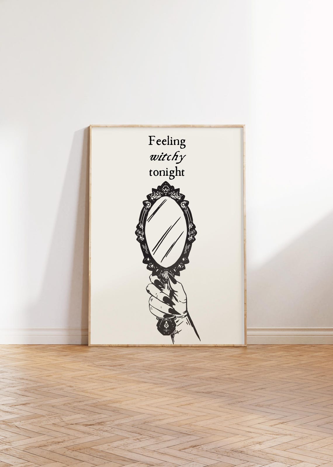 Feeling Witchy Tonight Vintage Mirror Gothic Halloween Poster - Image 3