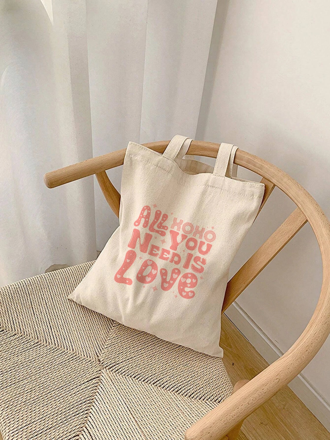All You Need Is Love XOXO Groovy Retro Valentine Typography Poster - Image 3