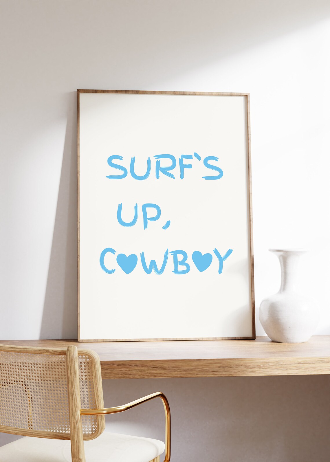 Surfs Up Cowboy Western Coastal Art Print - Image 2
